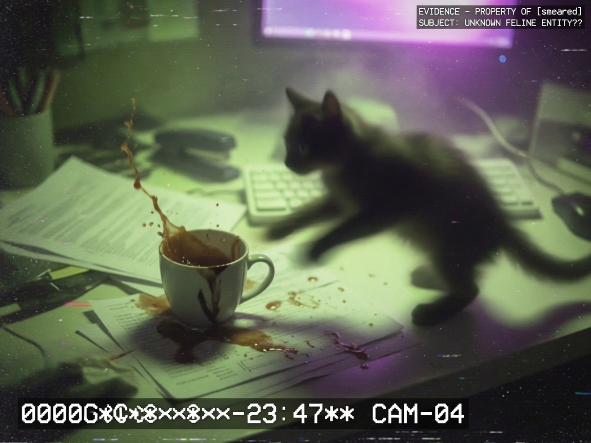 Blurry alleged coffee sabotage evidence