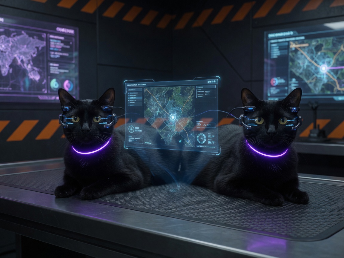 Luna and Freya with ear comms and holographic map in ops room